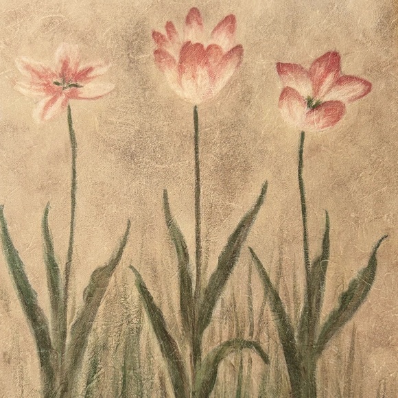 VTG Debra Lake Pink Blossoms Floral 8 x 10 Artist Print in Wood Gold Frame. - Picture 4 of 11